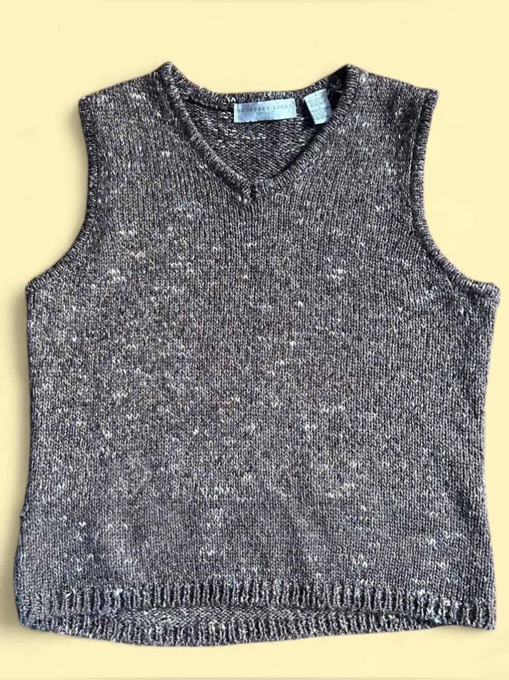 Geoffrey Beene V-Neck Sweater Vest - Brown Speckle